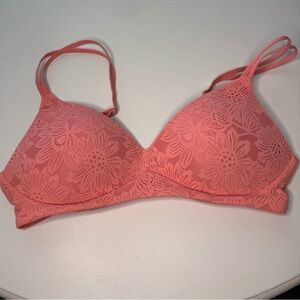Aerie Sunnie Wireless Push Up Bra in Warm Coral